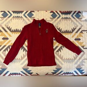 Boys Polo Ralph Lauren Deep Red Zip-Up Sweater